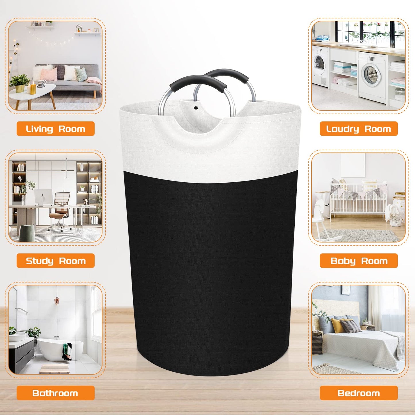 BlissTotes 90L Collapsible Laundry Hamper - Black