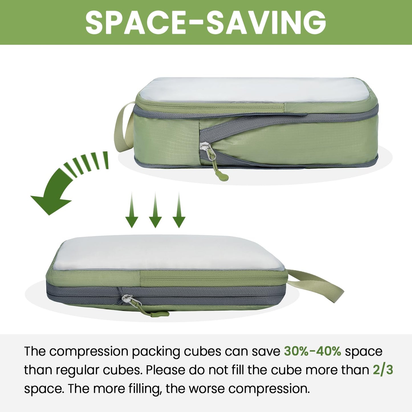 BAGAIL Travel Compression Cubes Set for Packing Ease