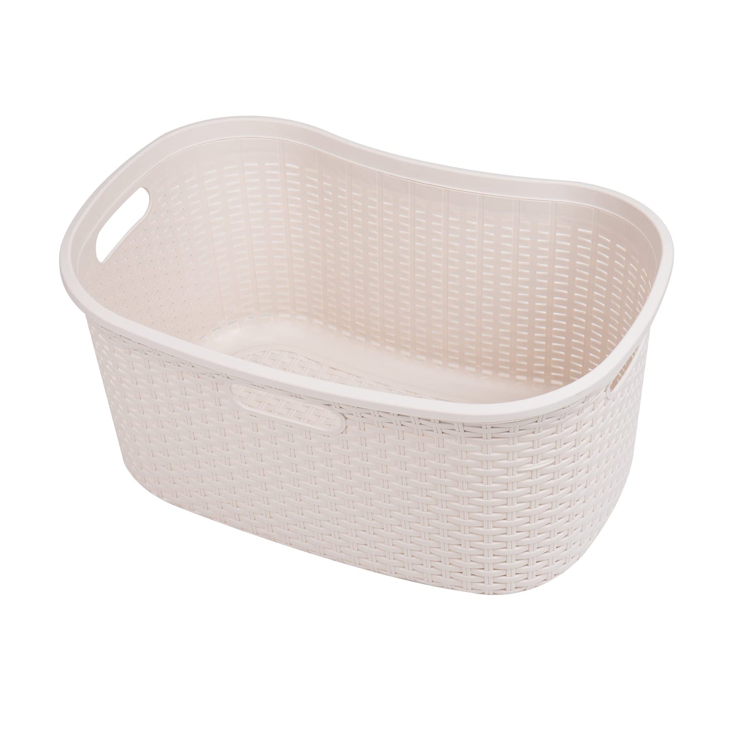 Ivory Wicker Mind Reader 40L Laundry Basket