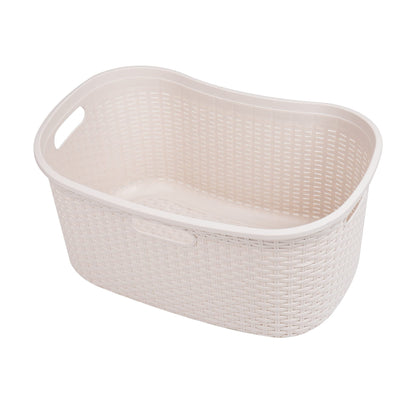 Ivory Wicker Mind Reader 40L Laundry Basket