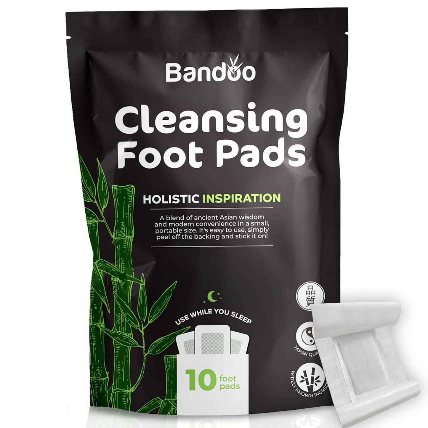Bamboo Bliss Deep Cleansing Foot Pads - 10 Pack