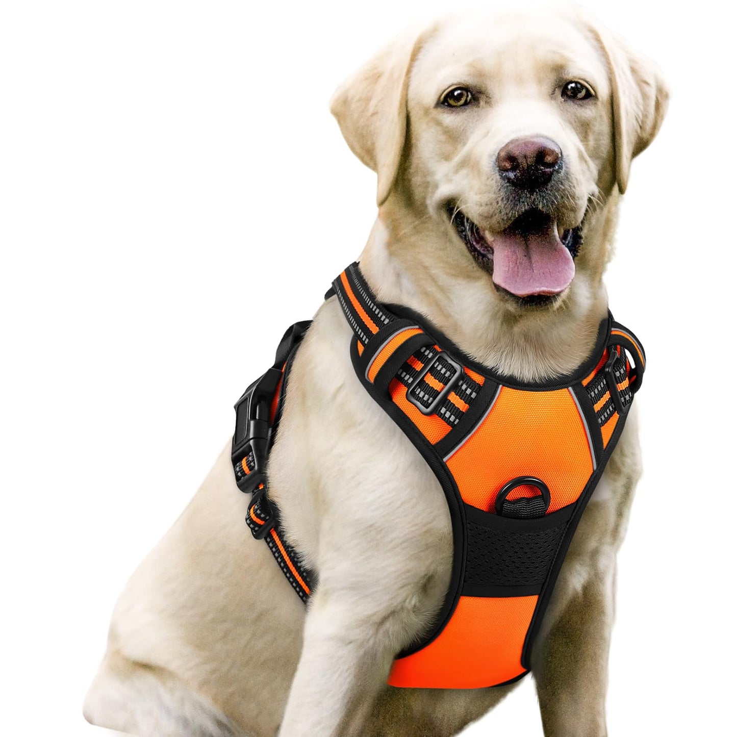 PawGuard No-Pull Reflective Dog Harness - Large Black