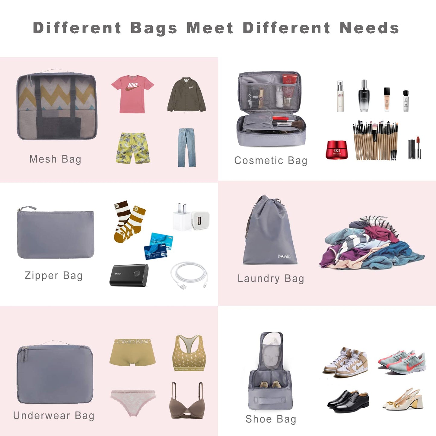 TravelMate 8-Piece Packing Cubes