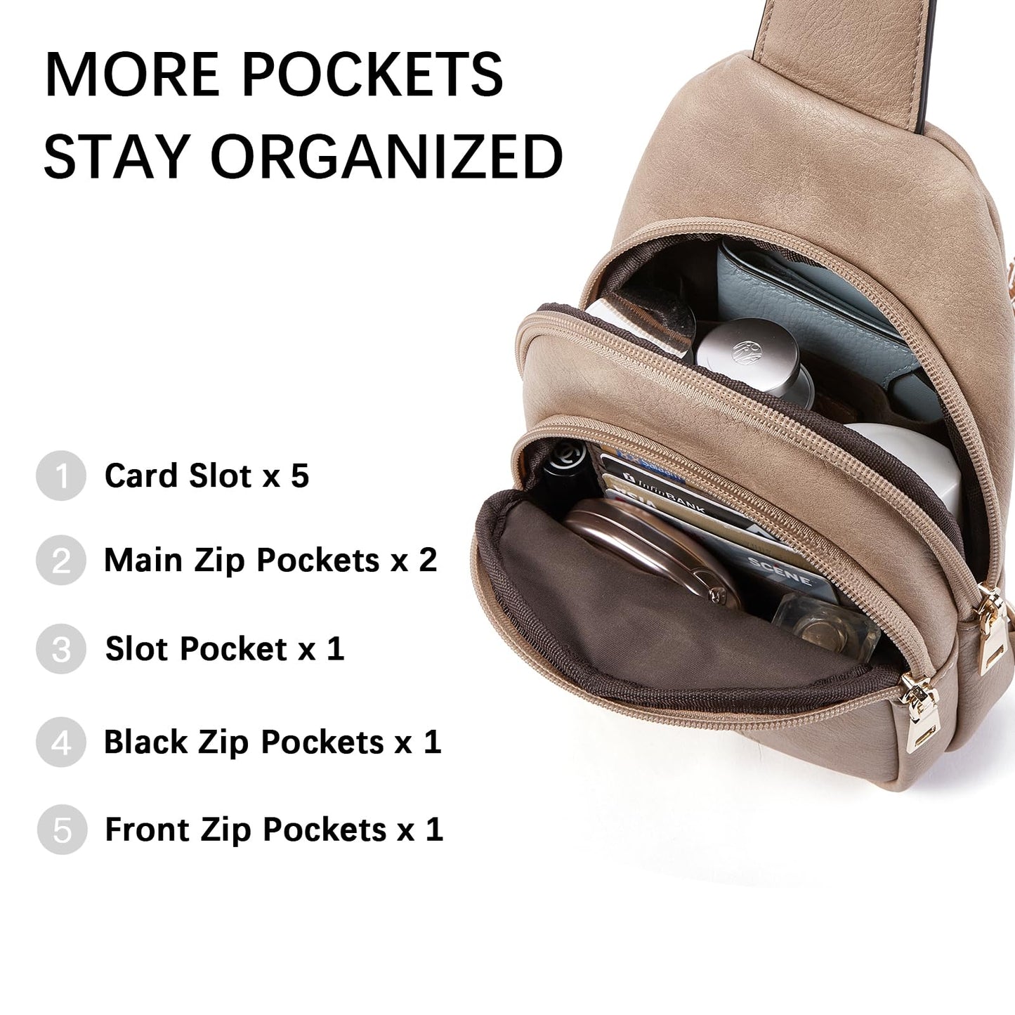 BOSTANTEN Chic Leather Crossbody Sling Bag