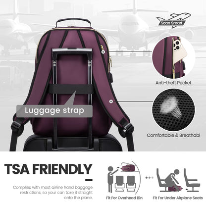 Chic Leather Laptop Backpack for Women - LoveVook