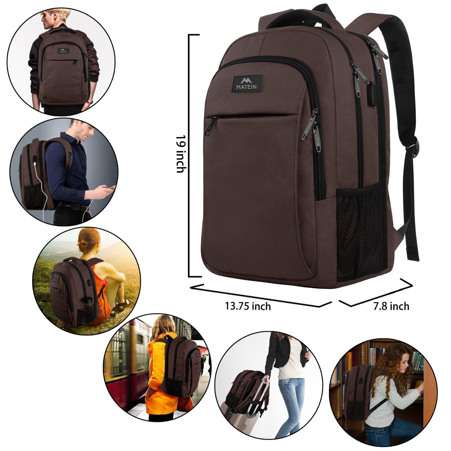 MATEIN SleekGuard Laptop Backpack with USB Port