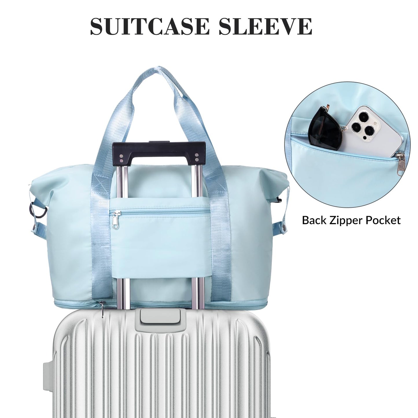 Pink Expandable Travel Duffel with Wet Pocket