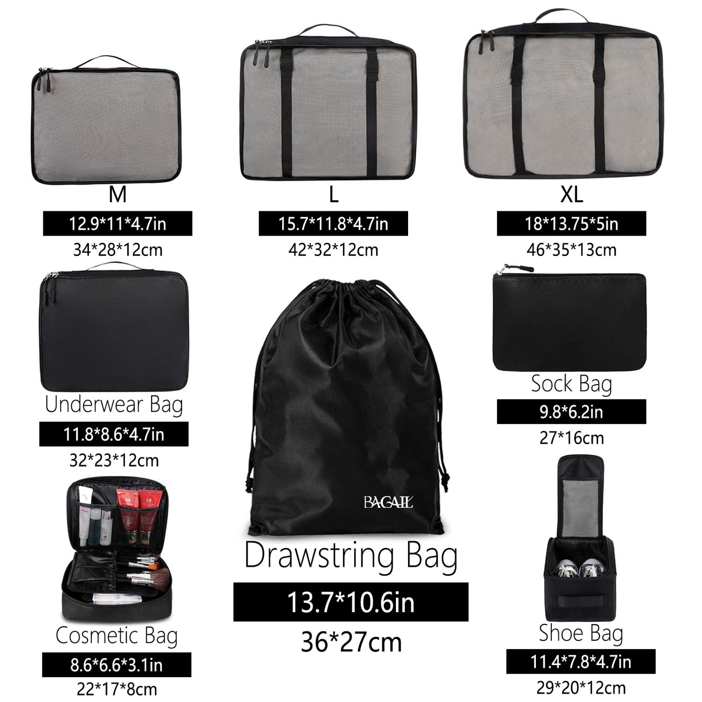 TravelMate 8-Piece Packing Cubes