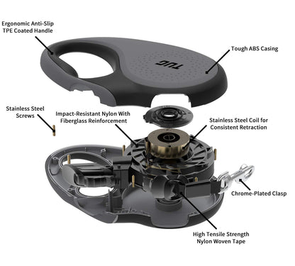 SpinFree 360° Dog Leash - Large, White, 16ft Nylon