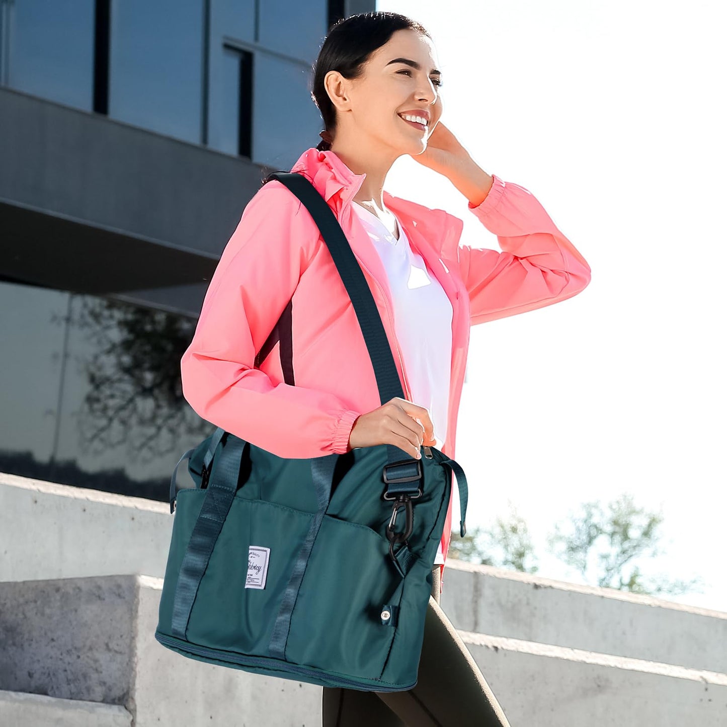 Pink Expandable Travel Duffel with Wet Pocket