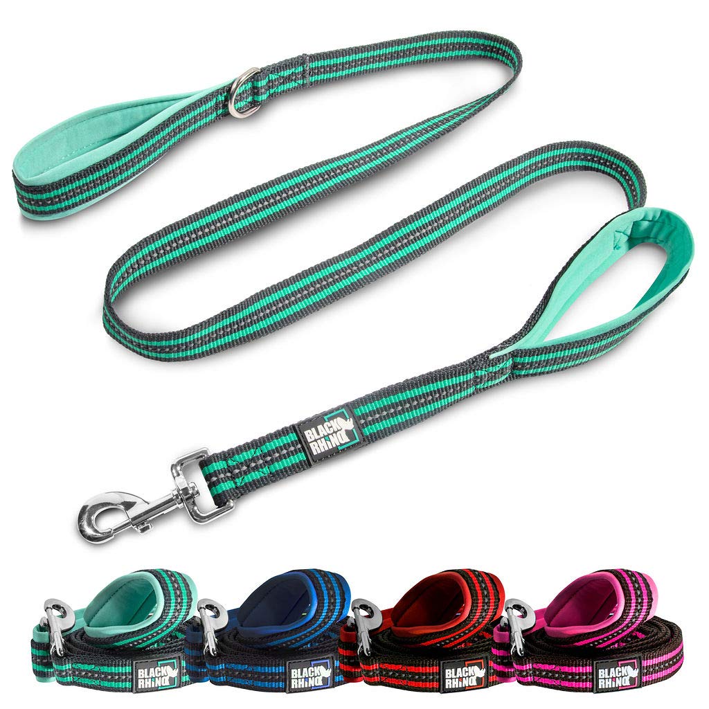 RhinoGrip Aqua: Double Handle Reflective Dog Leash