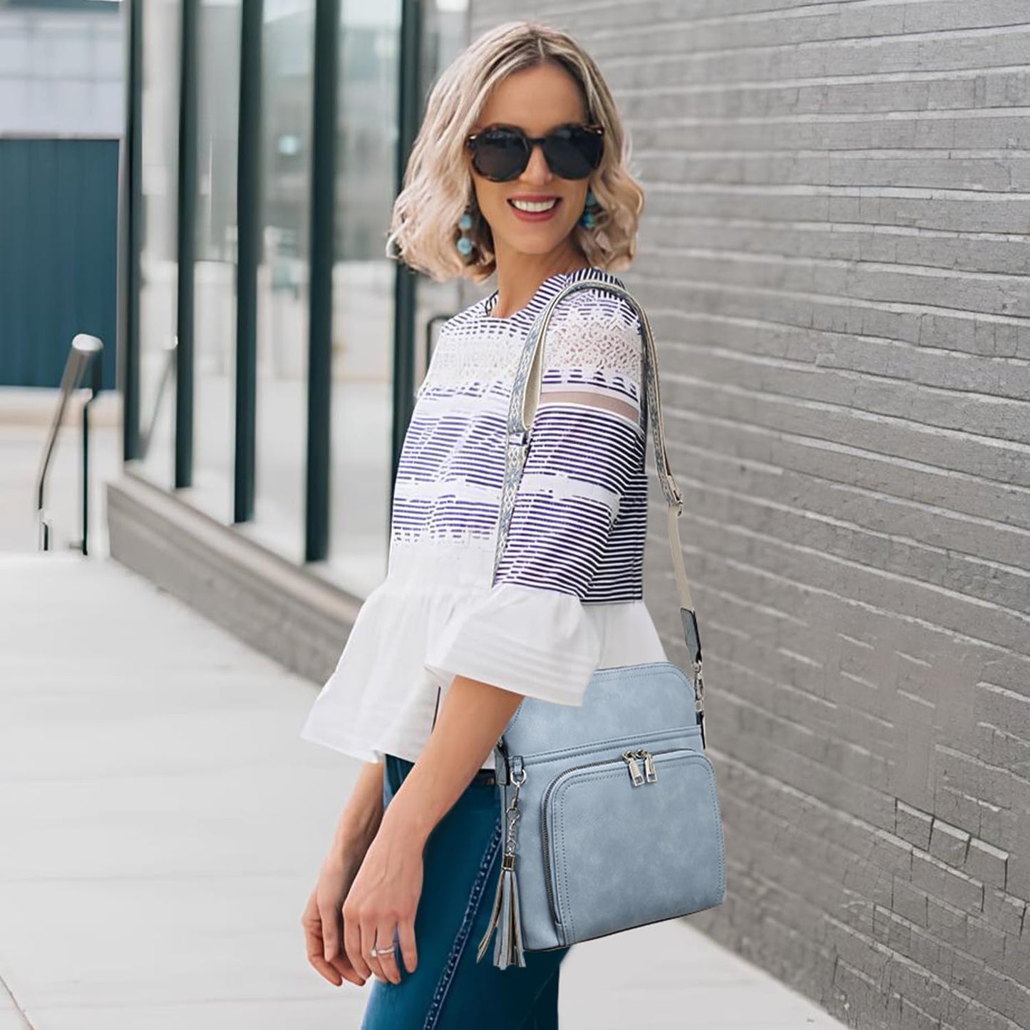 Tassel Charm Crossbody Bag for Women