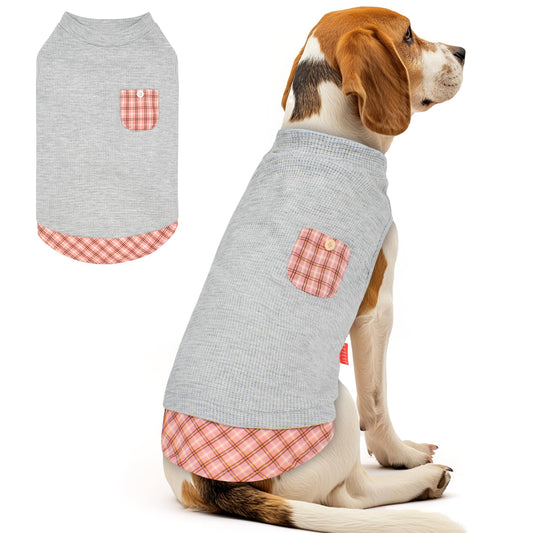 PlaidPup Waffle Vest: Soft, Stretchy, & Cute!