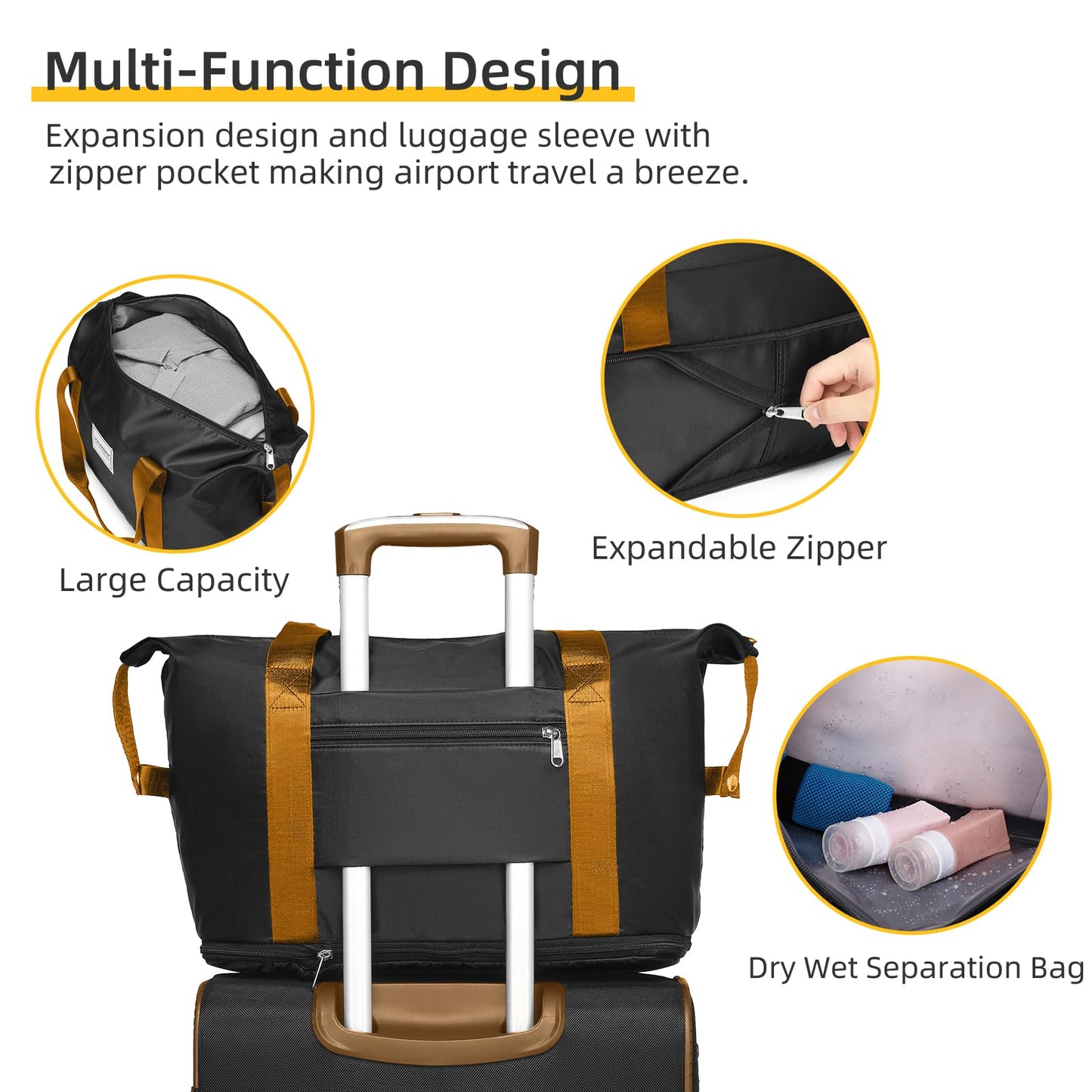 LARVENDER Expandable 5-Piece Spinner Luggage Set