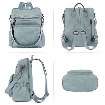 DUO-TONE Luxe Women's Leather Travel Backpack