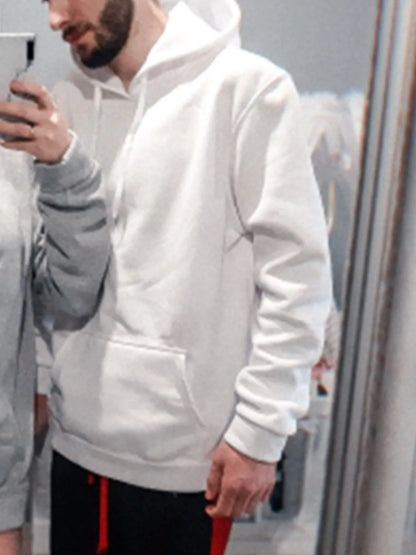 Men's Full Size Drawstring Long Sleeve Hoodie Plus Size - Premium Men's Sweatshirts from Trendsi - Just $20.66! Shop now at Handbags Specialist Headquarter