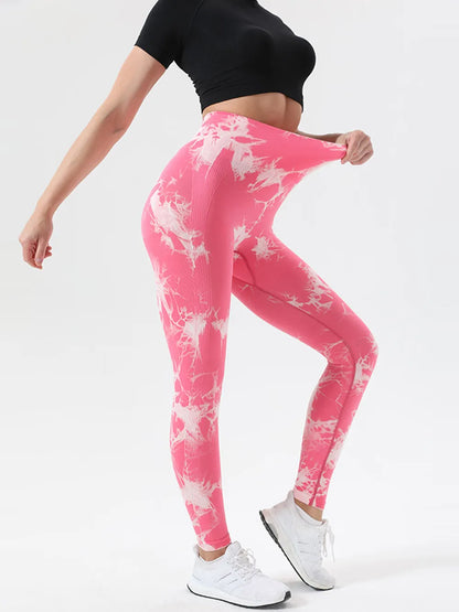 Tie-Dye High Waist Active Leggings - Premium Leggings from Trendsi - Just $41.40! Shop now at Handbags Specialist Headquarter