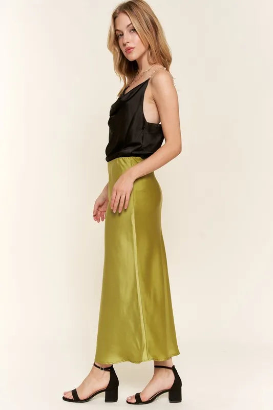 And The Why Satin Midi Skirt - Premium Skirts from Trendsi - Just $47.99! Shop now at Handbags Specialist Headquarter