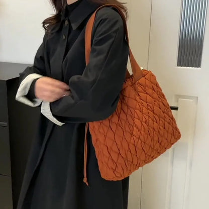 Drawstring Bubble Texture Tote Bag - Premium Tote Bag from Trendsi - Just $39.99! Shop now at Handbags Specialist Headquarter