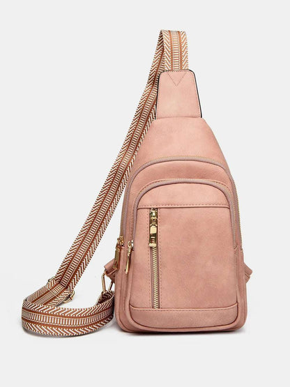 PU Leather Adjustable Strap Crossbody Bag - Premium Crossbody Bag from Trendsi - Just $37.99! Shop now at Handbags Specialist Headquarter