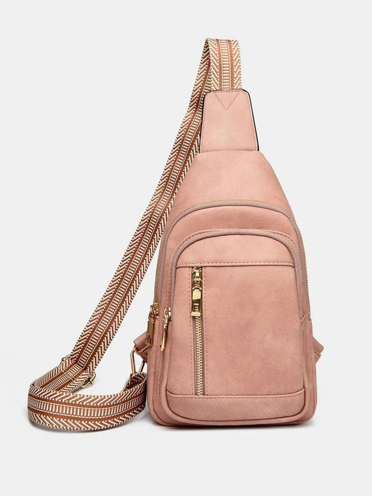 PU Leather Adjustable Strap Crossbody Bag - Premium Crossbody Bag from Trendsi - Just $37.99! Shop now at Handbags Specialist Headquarter