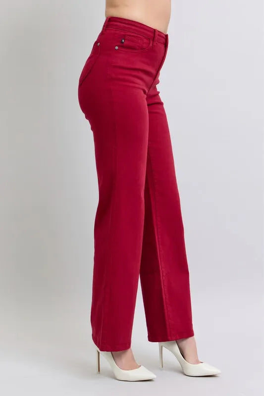 Judy Blue Full Size High Waist Heart Shaped Back Pockets 90's Straight Jeans Plus Size - Premium Women / Jeans & Denim from Trendsi - Just $63.99! Shop now at Handbags Specialist Headquarter