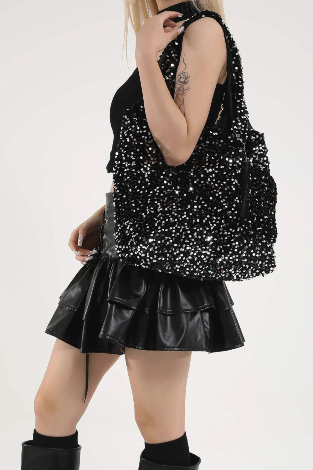 Sequin Polyester Handbag - Premium Tote Bag from Trendsi - Just $32.99! Shop now at Handbags Specialist Headquarter