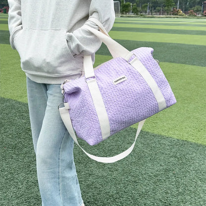 Textured Nylon Travel Bag - Premium travel-bag from Trendsi - Just $44.99! Shop now at Handbags Specialist Headquarter