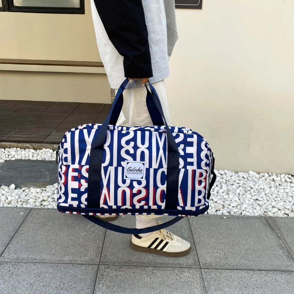 Oxford Cloth Printed Travel Bag - Premium travel-bag from Trendsi - Just $44.99! Shop now at Handbags Specialist Headquarter