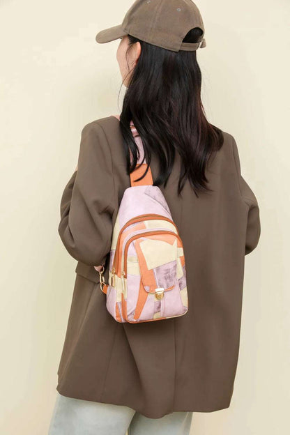 PU Leather Color Block Crossbody Bag - Premium Crossbody Bag from Trendsi - Just $29.99! Shop now at Handbags Specialist Headquarter