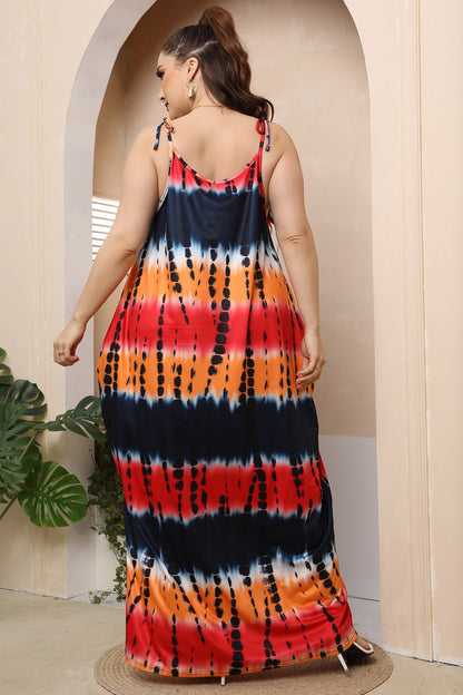 Plus Size Tie-Shoulder Maxi Dress - Premium Dresses from Trendsi - Just $31.99! Shop now at Handbags Specialist Headquarter