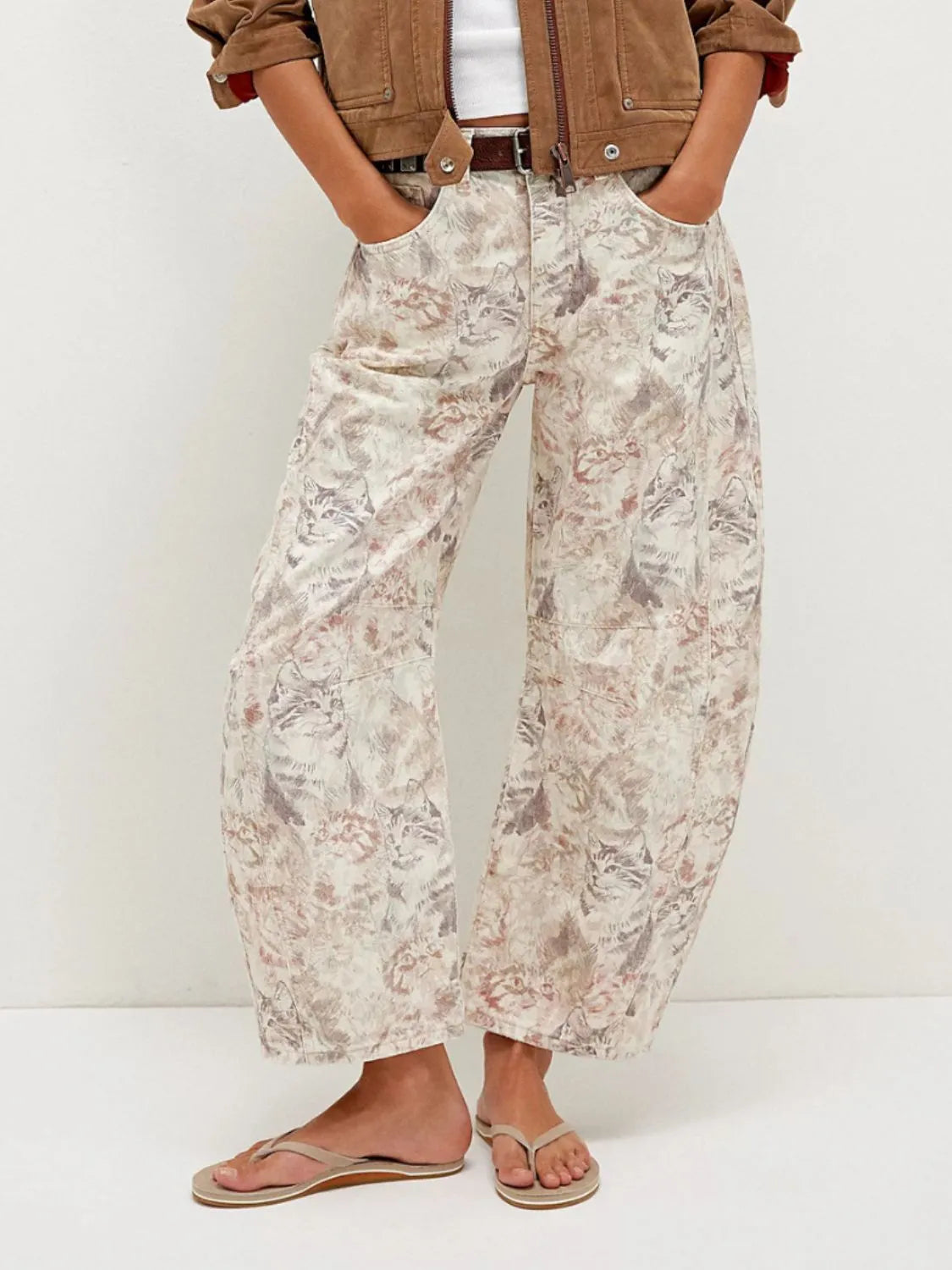 Printed Wide Leg Jeans - Premium Women / Jeans & Denim from Trendsi - Just $48.56! Shop now at Handbags Specialist Headquarter