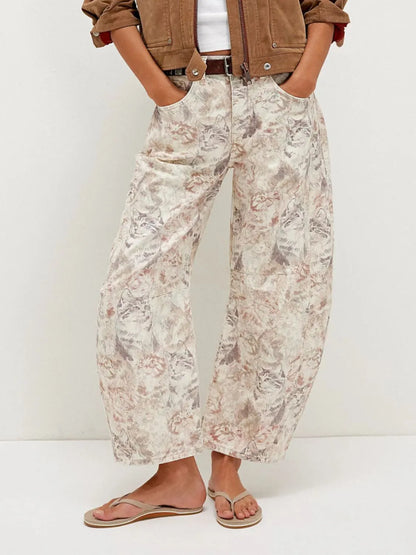 Printed Wide Leg Jeans - Premium Women / Jeans & Denim from Trendsi - Just $48.56! Shop now at Handbags Specialist Headquarter