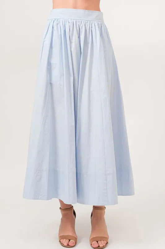 And The Why A-line Flowing Elastic Back Midi Skirt - Premium Bottoms from Trendsi - Just $57.72! Shop now at Handbags Specialist Headquarter