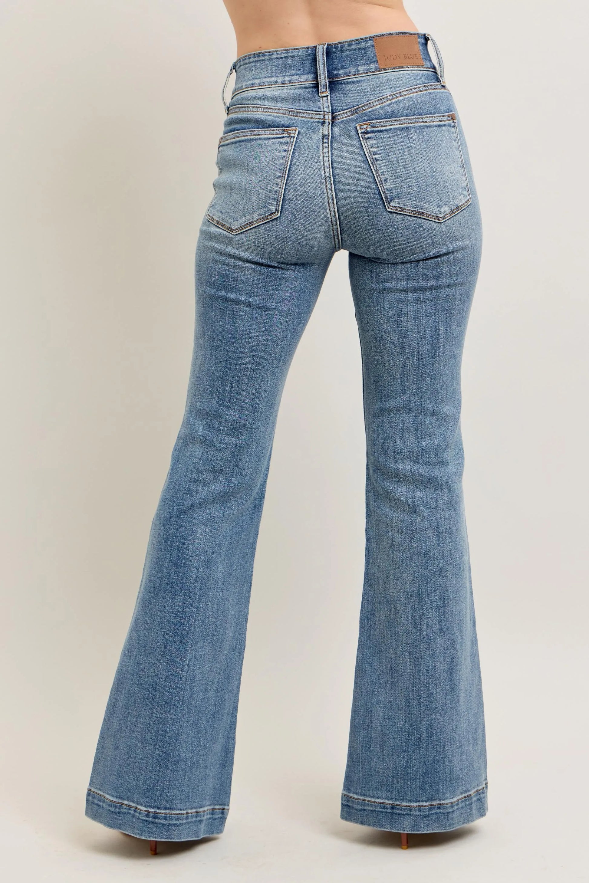 Judy Blue Full Size High-Waist Flare Denim Jeans with Front Seam Detail Plus Size - Premium Women / Jeans & Denim from Trendsi - Just $71.99! Shop now at Handbags Specialist Headquarter