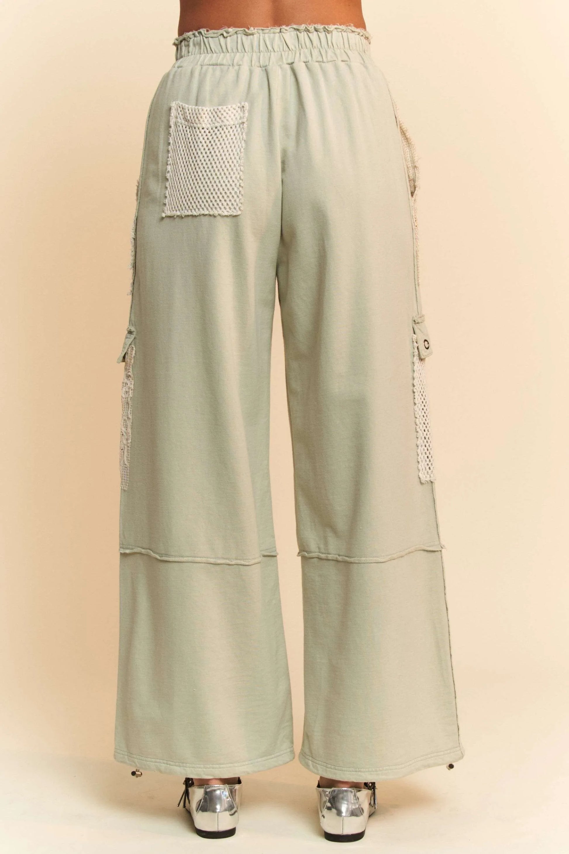 Davi & Dani Lace Patchwork Bottom Opening Adjustable Pants - Premium Women Pants from Trendsi - Just $66.99! Shop now at Handbags Specialist Headquarter