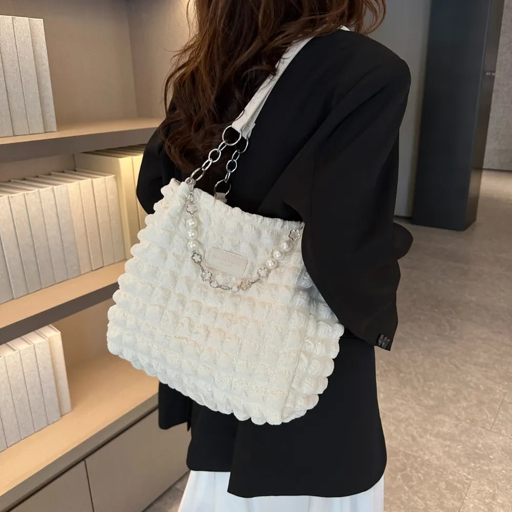 Bubble Textured Tote Bag - Premium Tote Bag from Trendsi - Just $39.99! Shop now at Handbags Specialist Headquarter