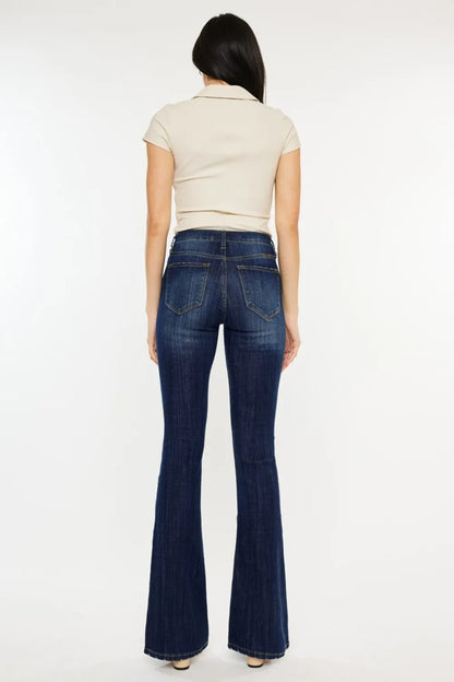 Kancan Full Size Mid Rise Slim Flare Jeans - Premium Sleepwear from Trendsi - Just $67.99! Shop now at Handbags Specialist Headquarter