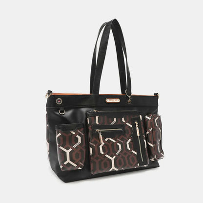 Nicole Lee USA Geometric Pattern Large Handbag - Premium Tote Bag from Trendsi - Just $68.99! Shop now at Handbags Specialist Headquarter
