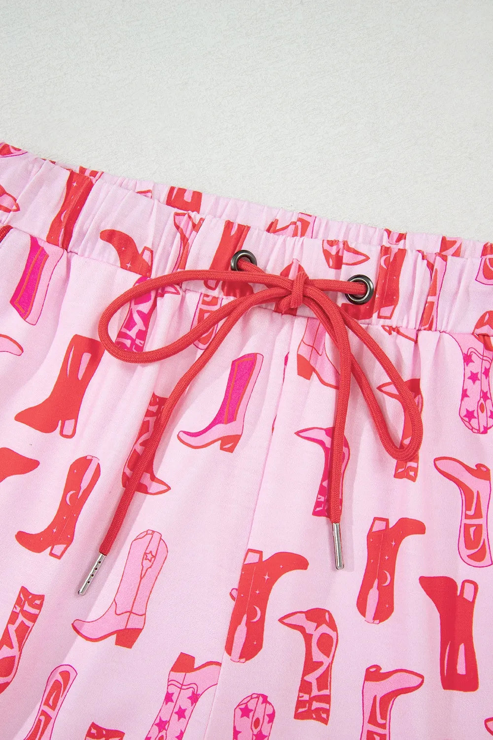 Cowgirl Boots Printed Shirt and Shorts Set - Premium Sleepwear from Trendsi - Just $60.99! Shop now at Handbags Specialist Headquarter