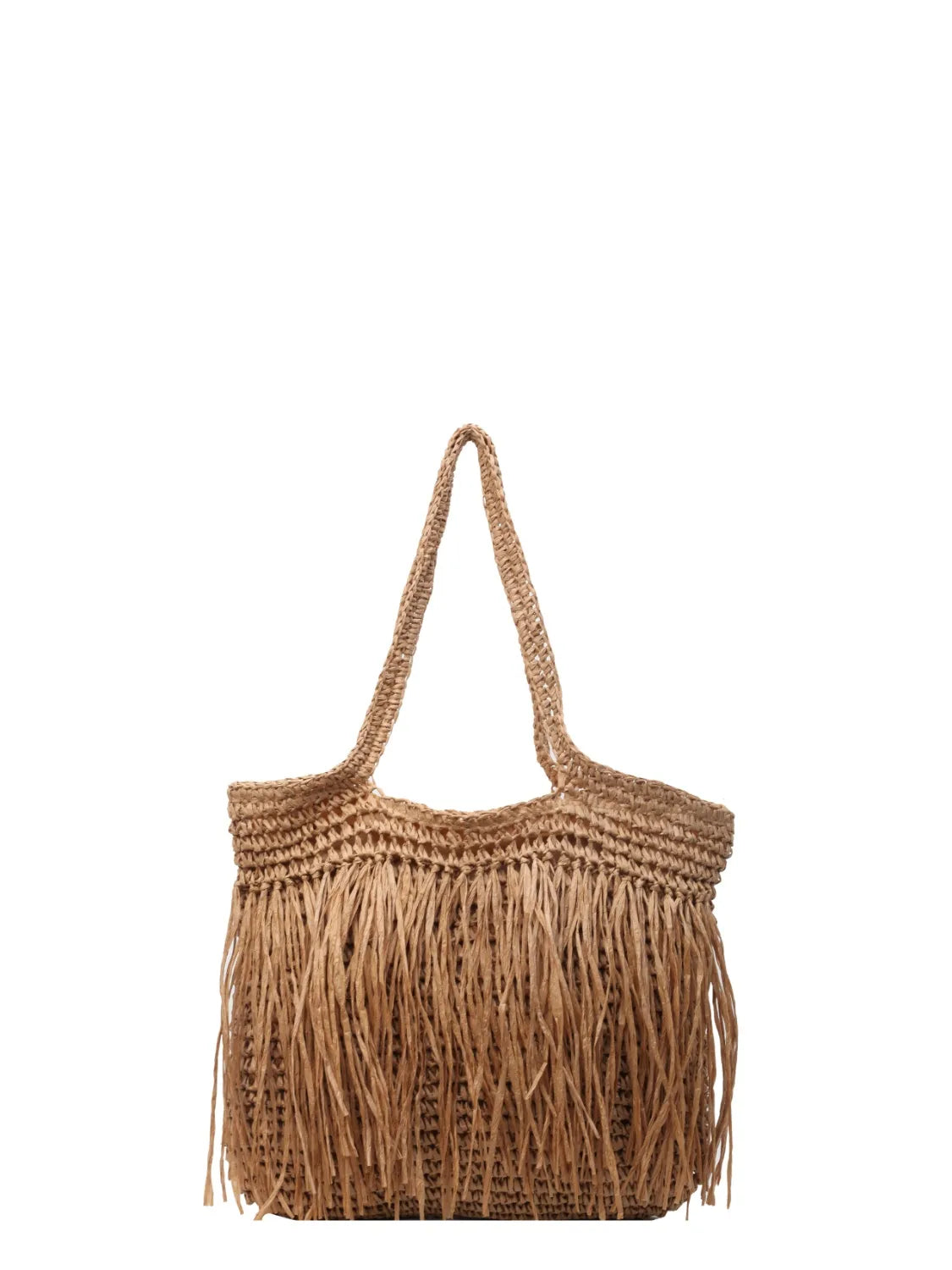 Bohemian Straw Fringe Hobo Handbag - Premium handbags from Trendsi - Just $47.99! Shop now at Handbags Specialist Headquarter