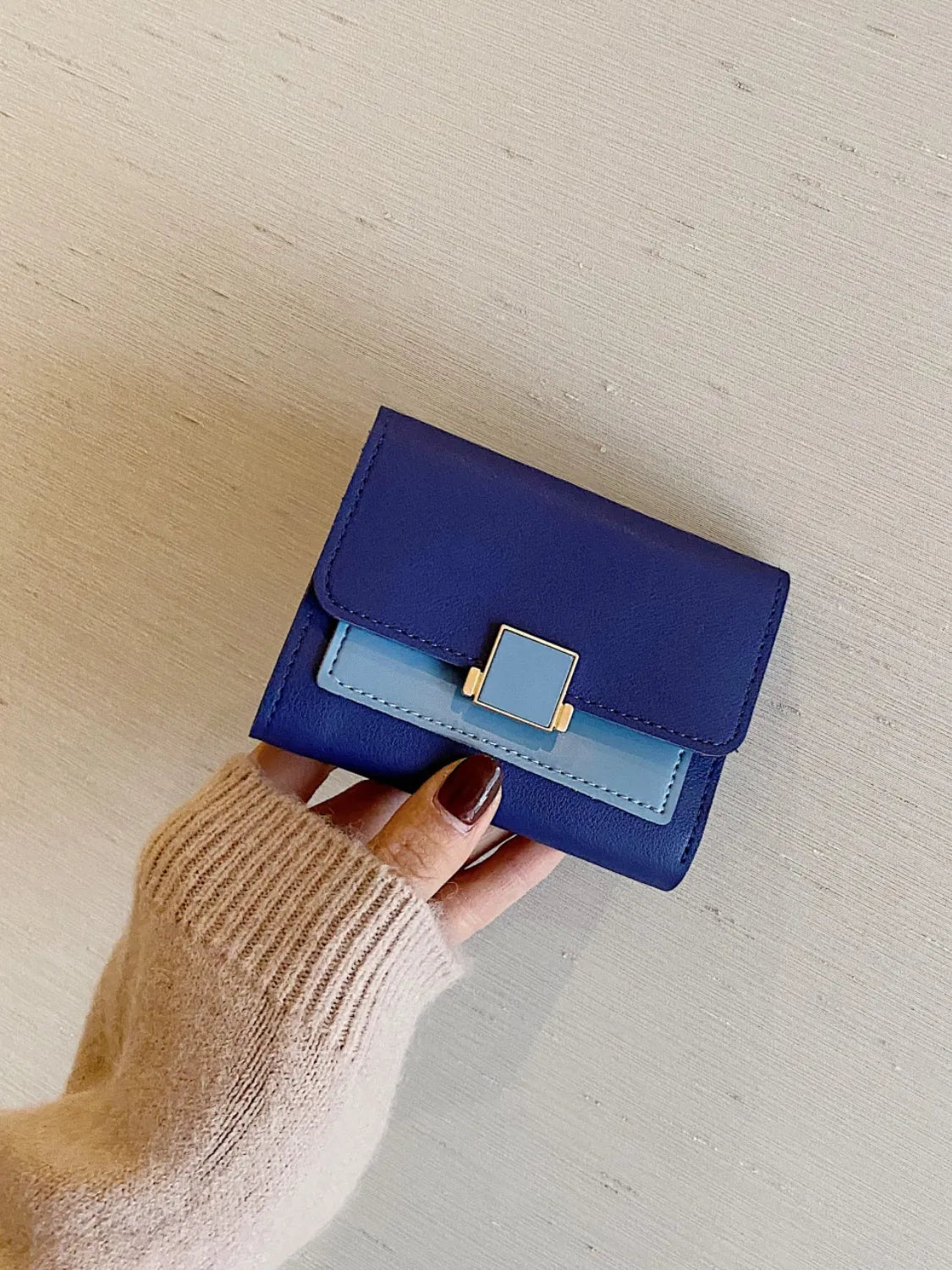 Contrast PU Leather Wallet - Premium Wallet from Trendsi - Just $19.99! Shop now at Handbags Specialist Headquarter