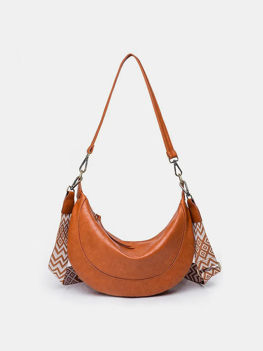 PU Leather Removable Strap Crossbody Bag - Premium Crossbody Bag from Trendsi - Just $47.99! Shop now at Handbags Specialist Headquarter