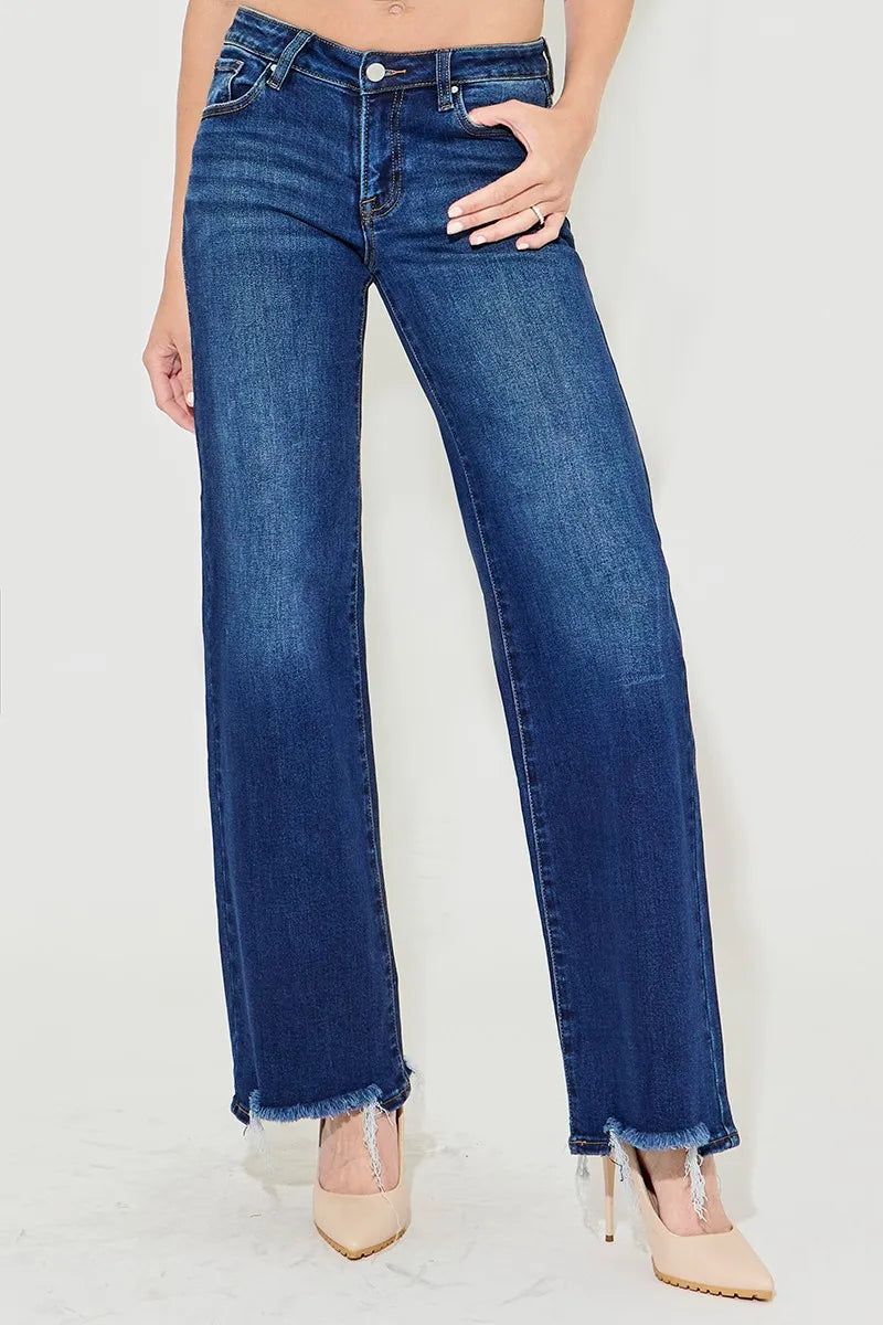 RISEN Full Size Low Rise Wide Leg Jeans Plus Size - Premium Women / Jeans & Denim from Trendsi - Just $67.99! Shop now at Handbags Specialist Headquarter