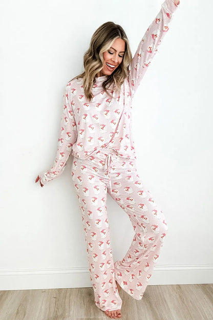 Santa Print Long Sleeve Top and Pants Lounge Set - Premium Sleepwear from Trendsi - Just $46.99! Shop now at Handbags Specialist Headquarter