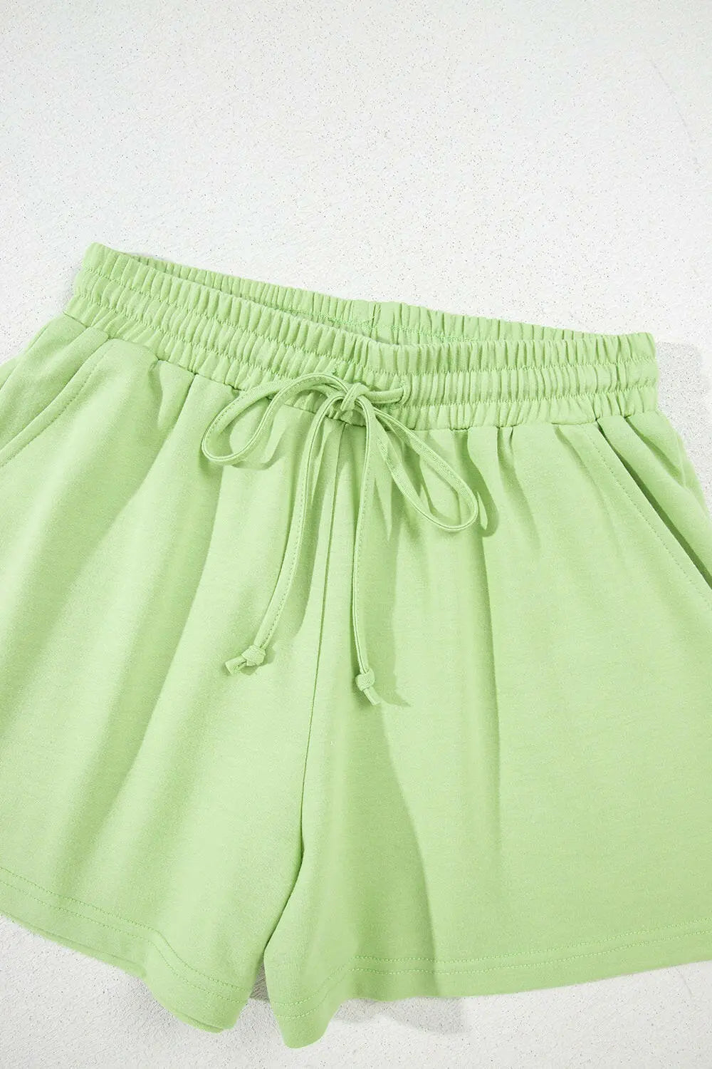 Loose V Neck Half Sleeve Tee and Drawstring Shorts Plus Size.