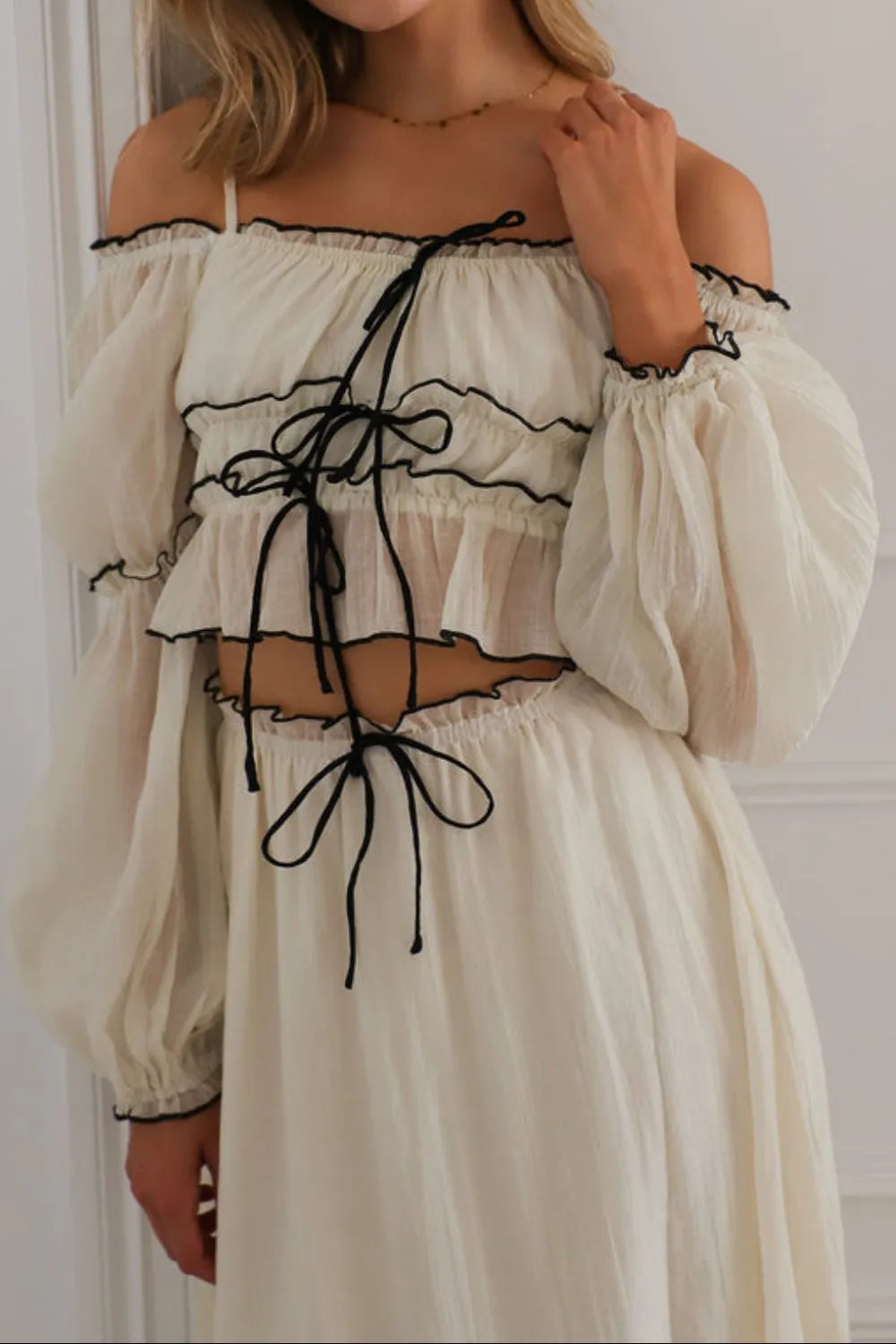 Off-Shoulder Top and Skirt Set - Premium Skirts from Trendsi - Just $37.99! Shop now at Handbags Specialist Headquarter