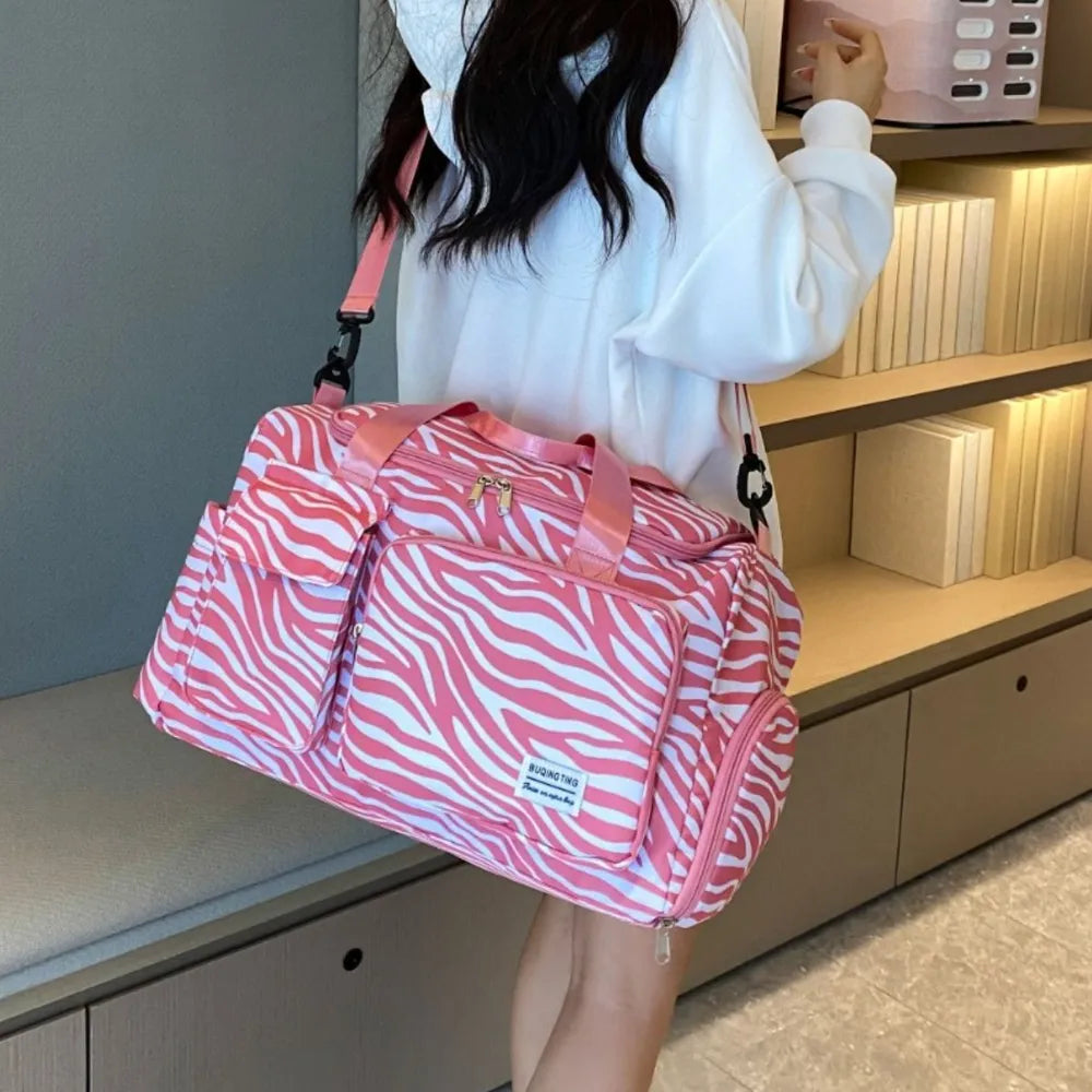 Oxford Cloth Animal Print Travel Bag - Premium travel-bag from Trendsi - Just $44.99! Shop now at Handbags Specialist Headquarter