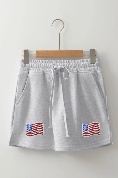 American Flag Embroidered Drawstring Casual Skirt - Premium Skirts from Trendsi - Just $48.99! Shop now at Handbags Specialist Headquarter