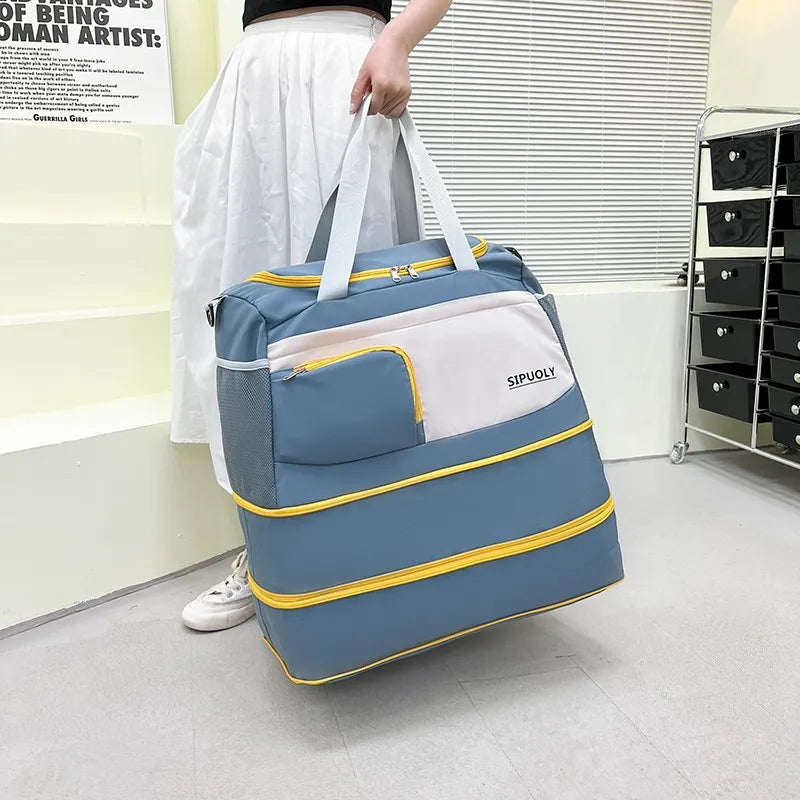 Color Block Oxford Cloth Travel Bag - Premium travel-bag from Trendsi - Just $39.99! Shop now at Handbags Specialist Headquarter